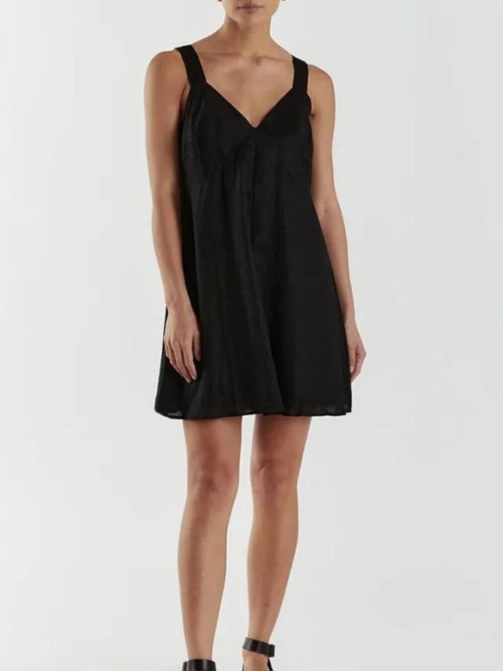 Tiarne Black Linen Mini Dress by DISSH
